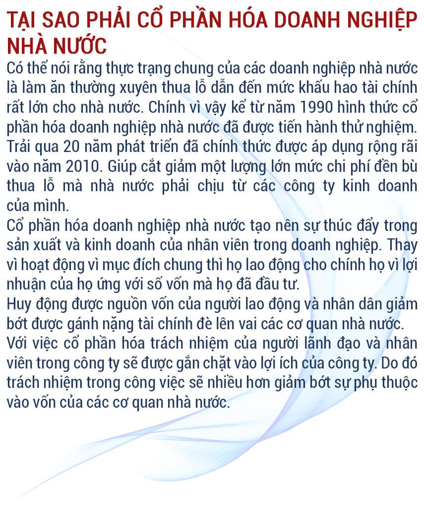 Tại sao phải cổ phần hóa doanh nghiệp nhà nước