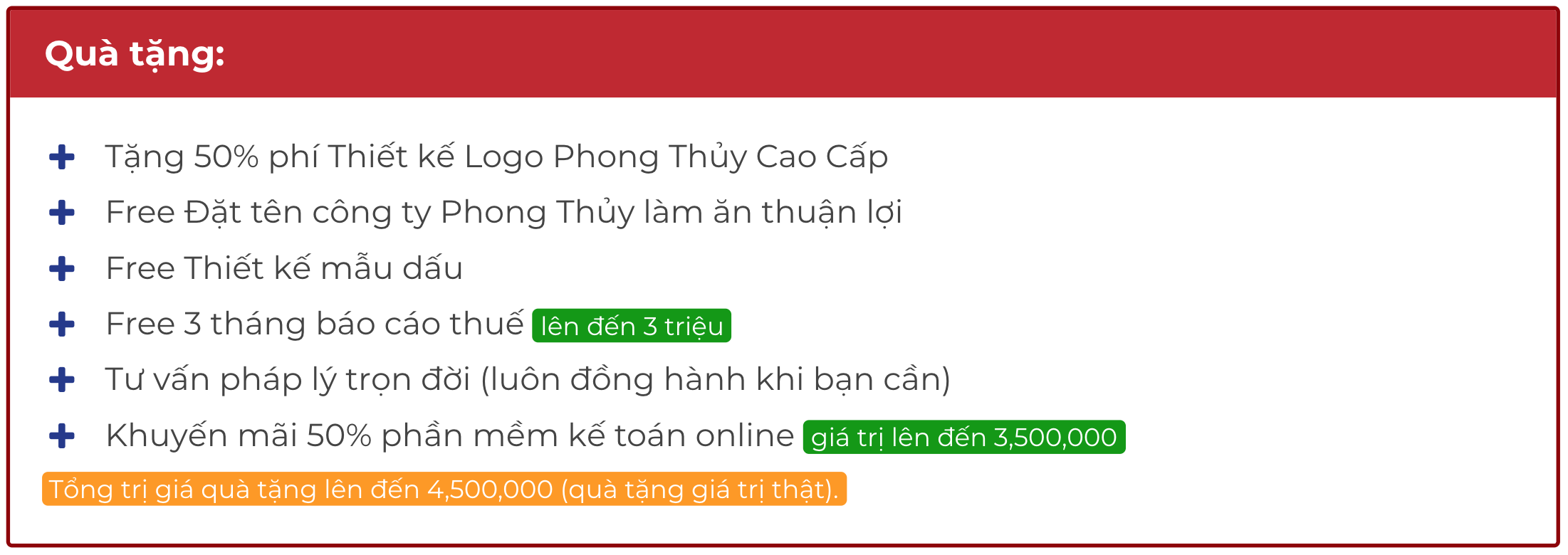 Quà tặng đi kèm